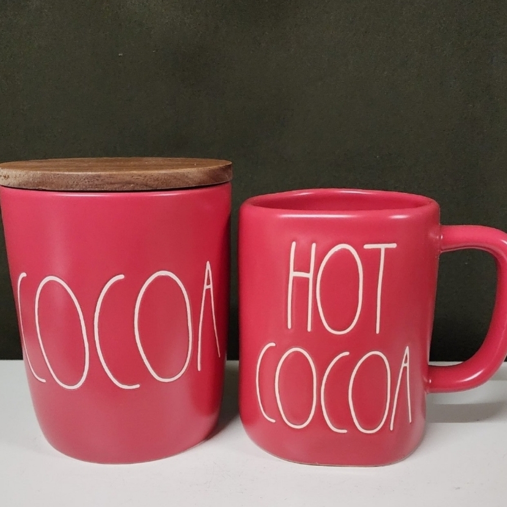 Rae Dunn COCOA Cellar and HOT COCOA Mug